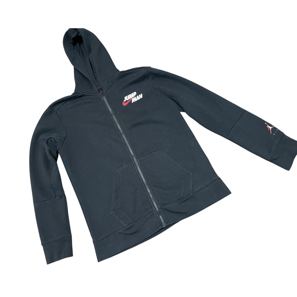 Air Jordan Hoodie Youth XL 13-15 Full Zip Sweatshirt Jumpman Nike Black